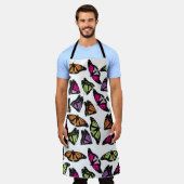蝶カラフル模様 エプロン (着用した状態)