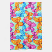 蝶カラフル模様 キッチンタオル (縦)