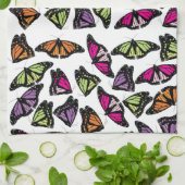 蝶カラフル模様 キッチンタオル (折り畳み)