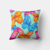 蝶カラフル模様 クッション (裏面)