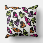 蝶カラフル模様 クッション (裏面)