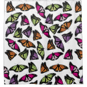 蝶カラフル模様 シャワーカーテン (正面)