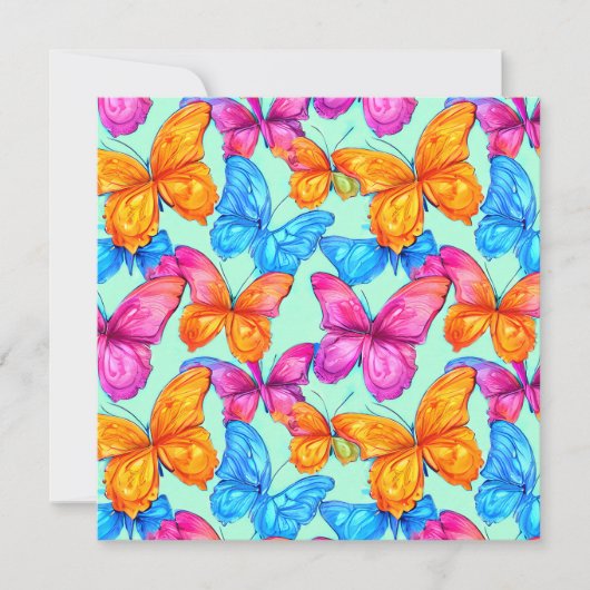 蝶カラフル模様 シーズンカード (正面)