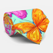 蝶カラフル模様 ネクタイ (ロール)