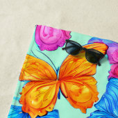 蝶カラフル模様 ビーチタオル (インサイチュ)