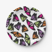 蝶カラフル模様 ペーパープレート (正面)