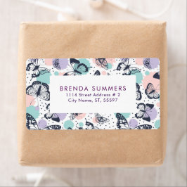 蝶カラフル模様 ラベル