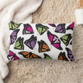 蝶カラフル模様 ランバークッション (ブランケット)