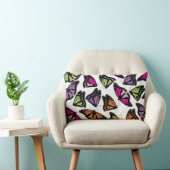 蝶カラフル模様 ランバークッション (椅子)