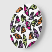 蝶カラフル模様 ラージ壁時計 (傾斜)