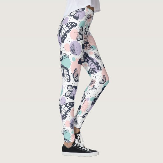 蝶カラフル模様 レギンス (右)