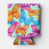 蝶カラフル模様 缶クーラー (正面)