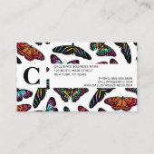 蝶カラフル水彩模様モノグラム 名刺 (裏面)