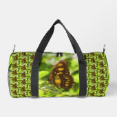 蝶カラフル水色スケッチパーソナライズされた ダッフルバッグ (裏面)