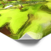 蝶カラフル水色スケッチ自然 ポスター (角)