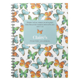 蝶カラフル祈りの言葉カスタムジャーナル ノートブック