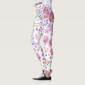 蝶カラフル花バラ レギンス (左)
