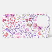 蝶カラフル花バラ iPhoneケース (裏面横)