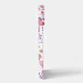 蝶カラフル花バラ iPhoneケース (右側面)