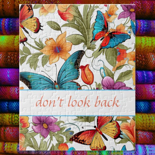 蝶カラフル花模様 ジグソーパズル