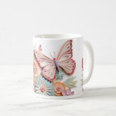 蝶カラフル花消しラップ コーヒーマグカップ (正面右)