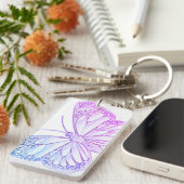 蝶カラフル芸術 キーホルダー (正面右)