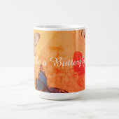 蝶カラフル芸術 コーヒーマグカップ (中央)