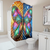 蝶カラフル芸術 シャワーカーテン (インサイチュ)