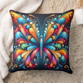 蝶カラフル芸術 | 鮮やか自然インスパイア クッション (ブランケット)