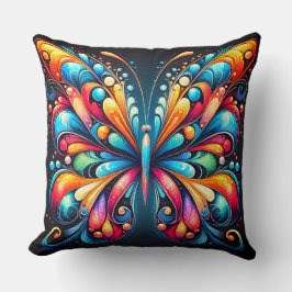 蝶カラフル芸術 | 鮮やか自然インスパイア クッション
