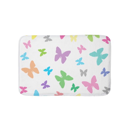 蝶カラフル芸 バスマット (正面)