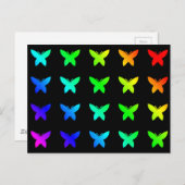 蝶カラフル虹の色かわいい蝶 ポストカード (正面/裏面)