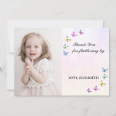 蝶カラフル誕生日 サンキューカード (正面)