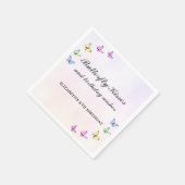 蝶カラフル誕生日 スタンダードカクテルナプキン (角)