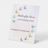 蝶カラフル誕生日 台座サイン (正面)