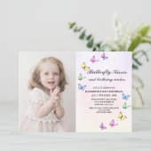 蝶カラフル誕生日 招待状 (スタンド正面)