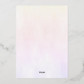 蝶カラフル誕生日 箔招待状 (裏面)