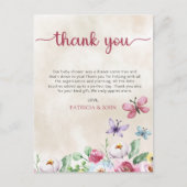 蝶カラフル赤ちゃんシャワーありがとう ポストカード (正面)