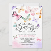 蝶カラフル赤ちゃんシャワー招待状 招待状 (正面)