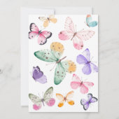 蝶カラフル赤ちゃんシャワー招待状 招待状 (裏面)