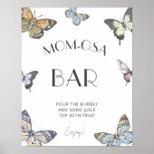 蝶カラフル赤ちゃんシャワー母 – osaバー標識 ポスター (正面)