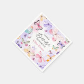 蝶カラフル赤ちゃんシャワー スタンダードカクテルナプキン (角)