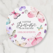 蝶カラフル赤ちゃんシャワー フェイバータグ (正面)