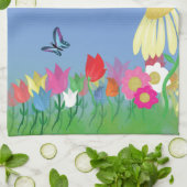 蝶カラフル類 キッチンタオル (折り畳み)