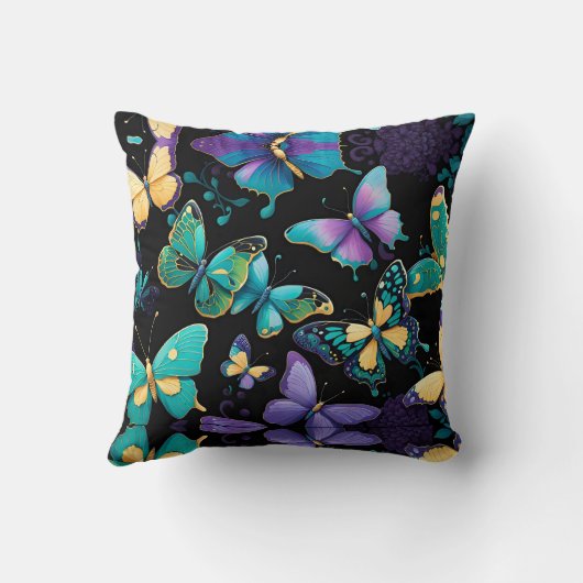 蝶カラフル類 クッション (裏面)