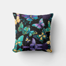 蝶カラフル類 クッション