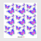 蝶カラフル類 シール (シート)