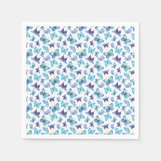 蝶カラフル類 スタンダードカクテルナプキン (正面)