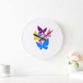 蝶カラフル類 ラージ壁時計 (ホーム)