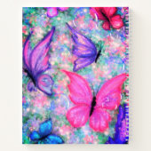 蝶カラフル飛んでいるノート絵画- s ノートブック (裏面)